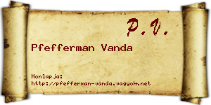Pfefferman Vanda névjegykártya
